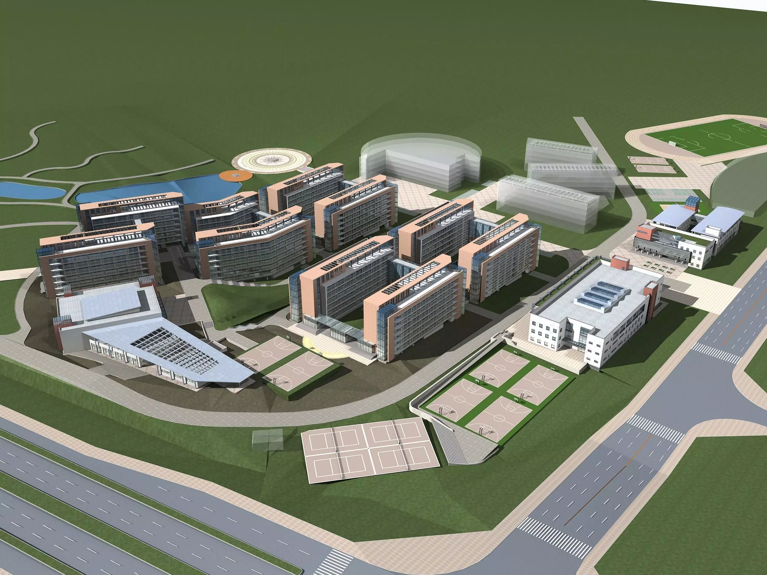 School Building 3D model_0