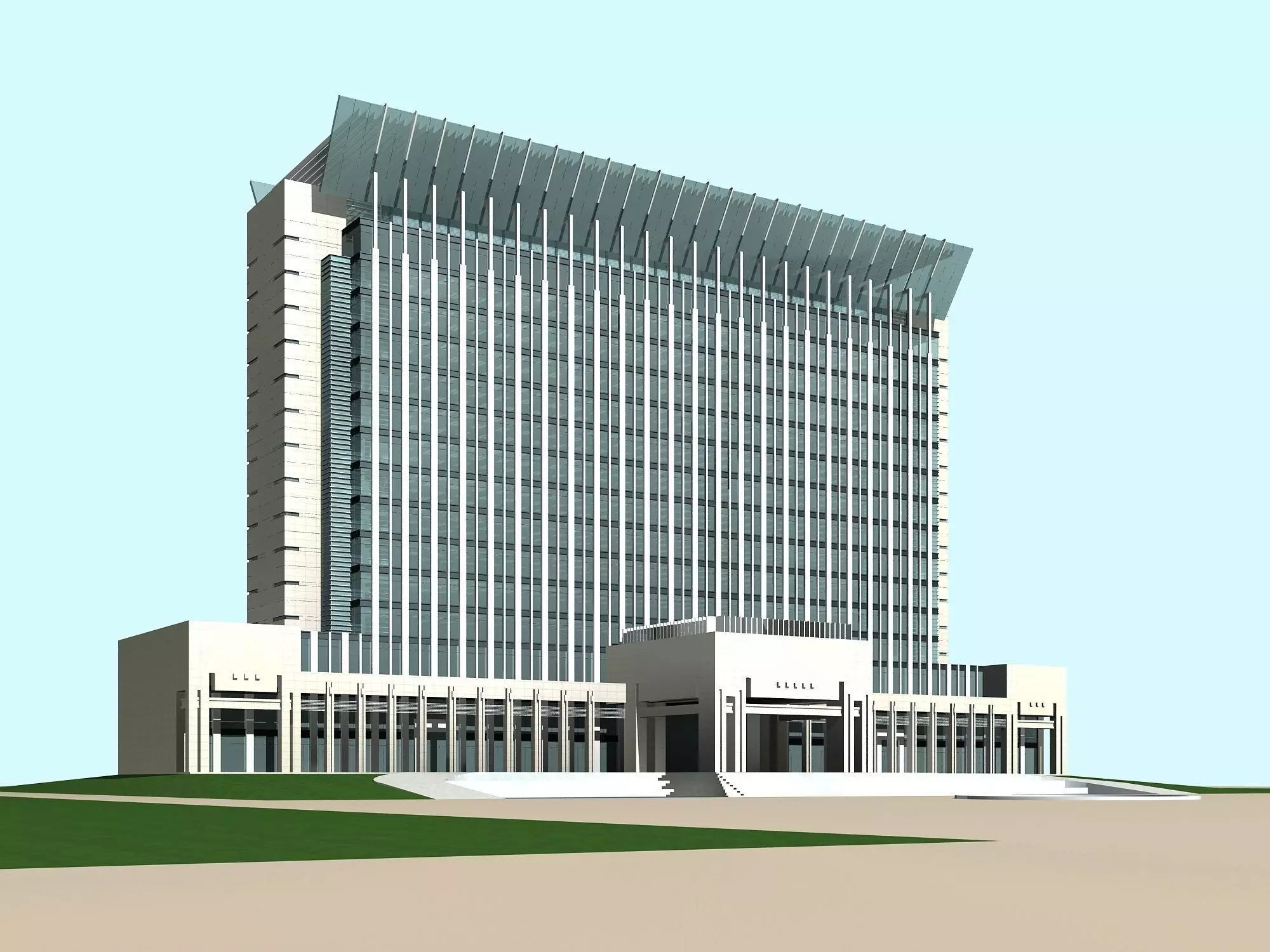 Hotel Building 3D model_0