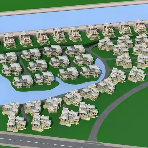 Villa residential area near river