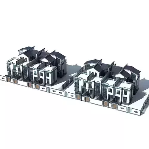 Villa three apartment buildings