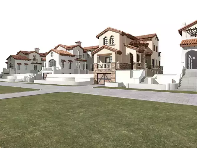 Villa house in middle of lawn