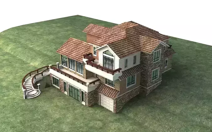 Villa house with stairs