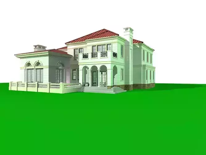 Villa house on field