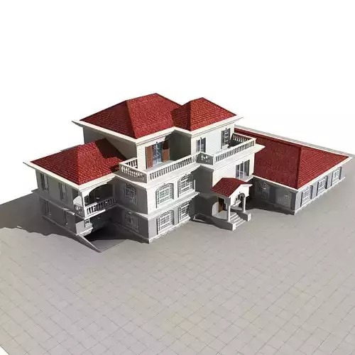 Villa house with roof