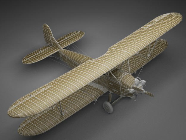 Po-2 Polikarpov Soviet biplane 3D model_22