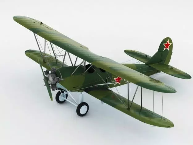 Po-2 Polikarpov Soviet biplane 3D model_0