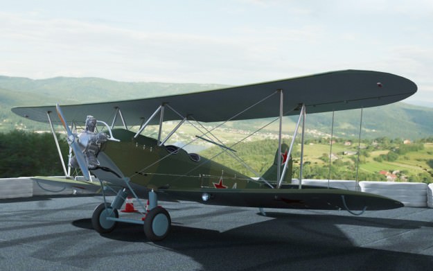 Po-2 Polikarpov Soviet biplane 3D model_13