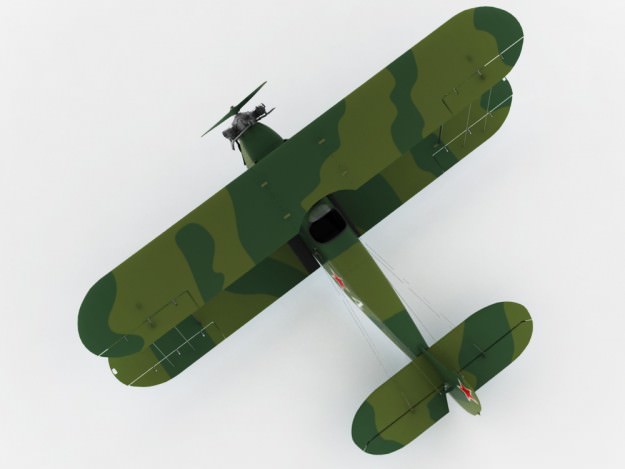Po-2 Polikarpov Soviet biplane 3D model_4