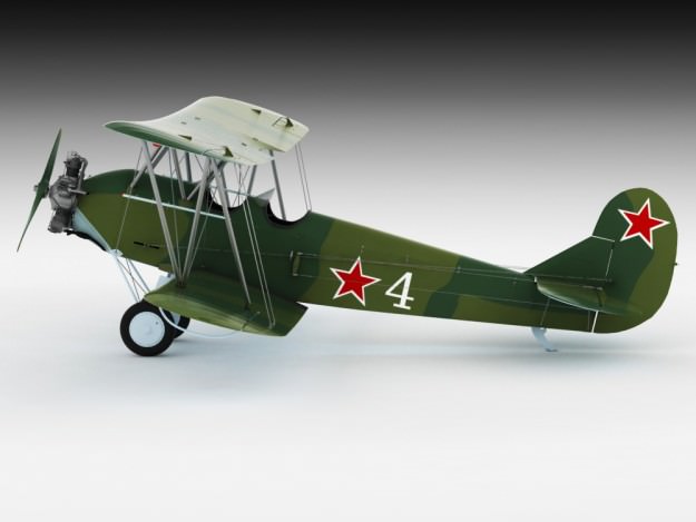 Po-2 Polikarpov Soviet biplane 3D model_3