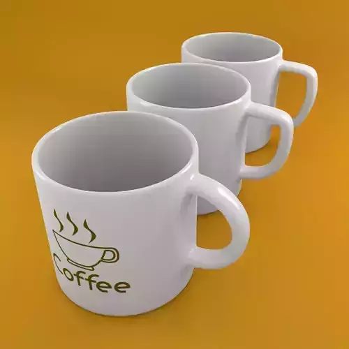 3x Coffee Tea Cup 002 - Studio Setup