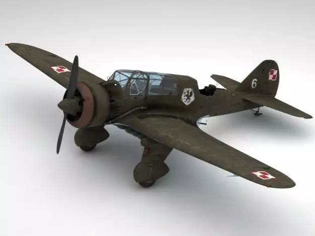 Pzl 23 Karas light bomber 3D model_0