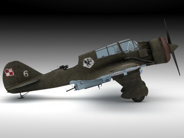 Pzl 23 Karas light bomber 3D model_2