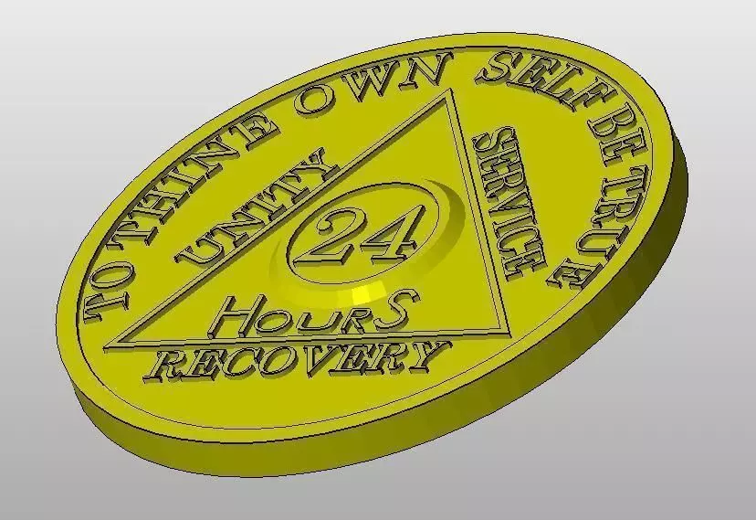 AA 24 Hour Medallion Free 3D print model_0