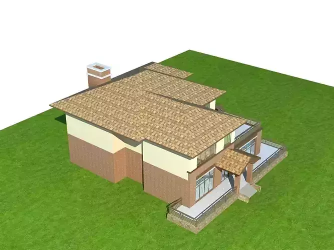 Villa house with roof