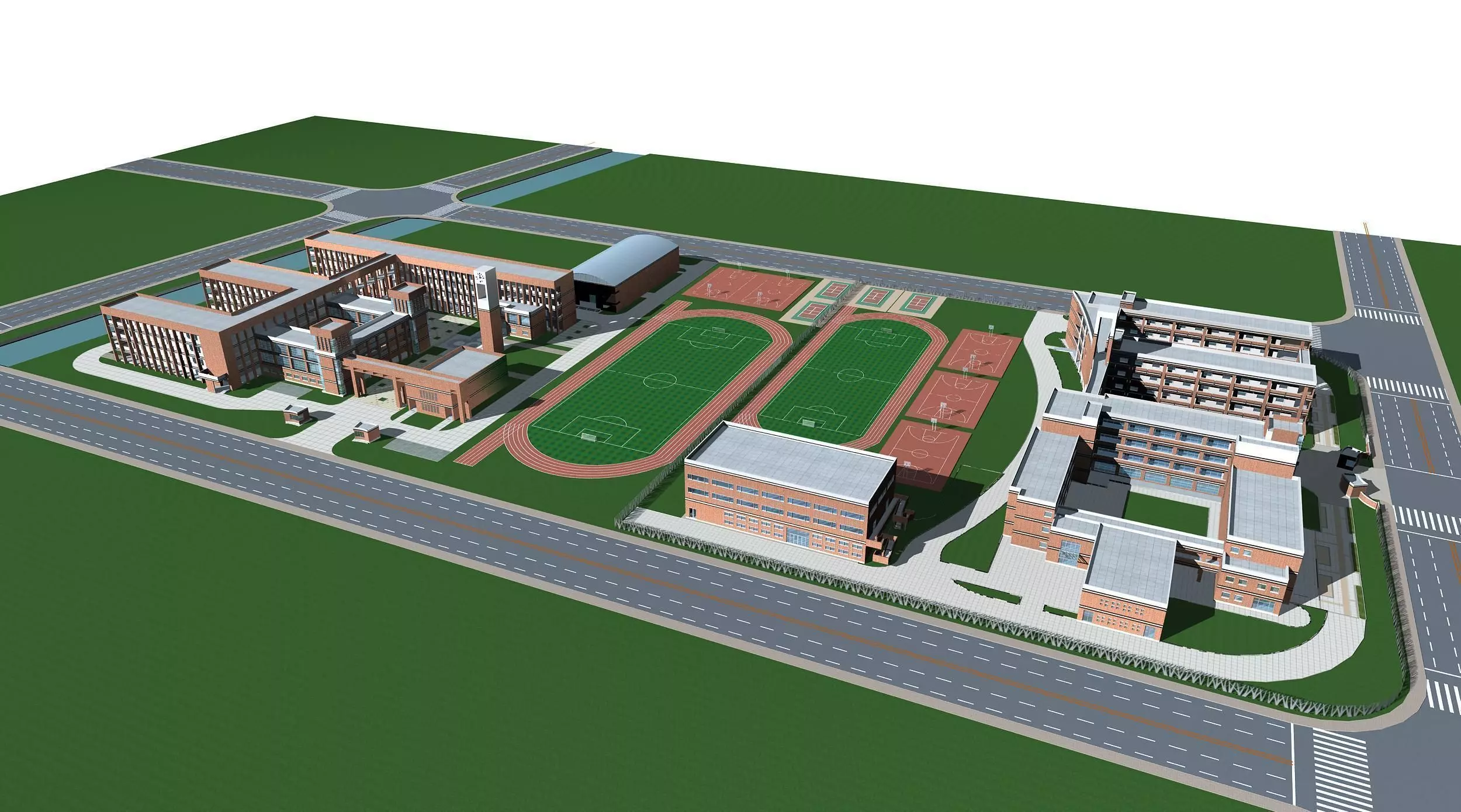 School Building 3D model_0