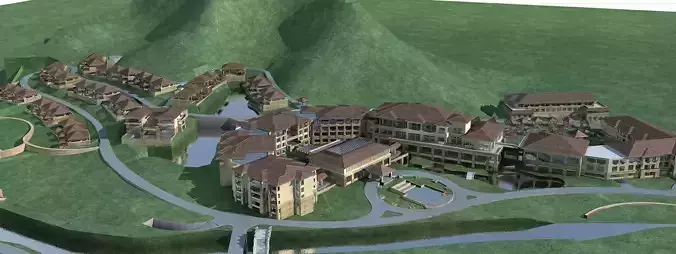 Villa resort on hillside