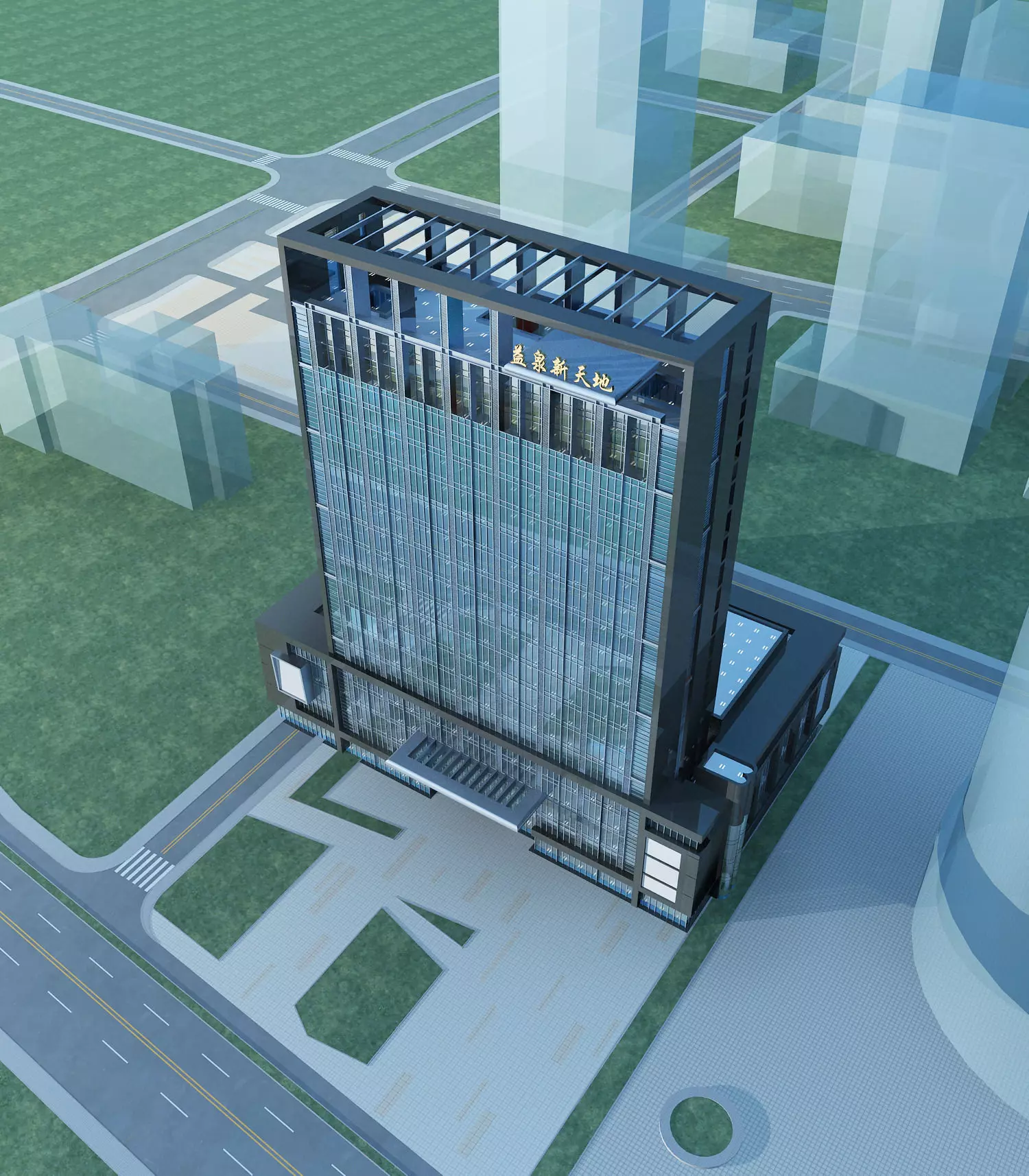 Commercial Building 3D model_0