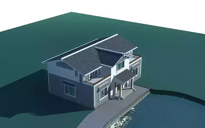 Villa house on water