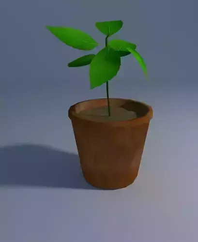 Cute little plant Low-poly 3D model