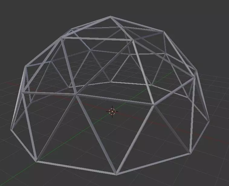 2v geodesic dome Free low-poly 3D model