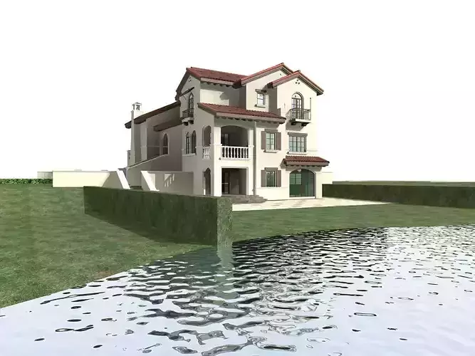Villa house with pond