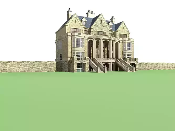 Villa mansion on field