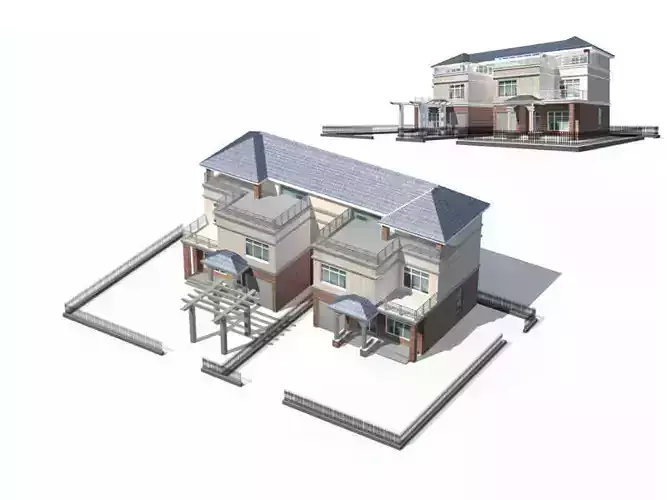 Villa house with two stories and balcony