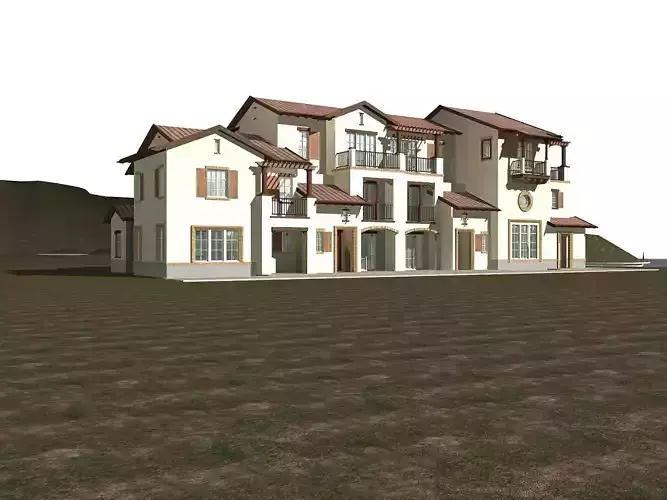 Villa house in middle of field