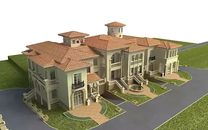 Villa mansion on field