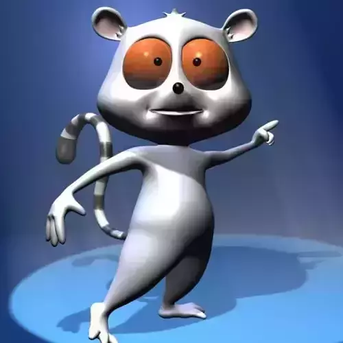 Cartoon Lemure Character Rigged Low-poly 3D model