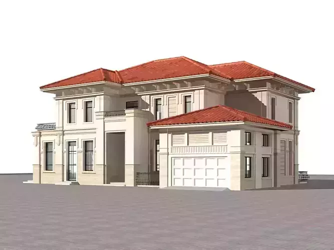 Villa house with roof