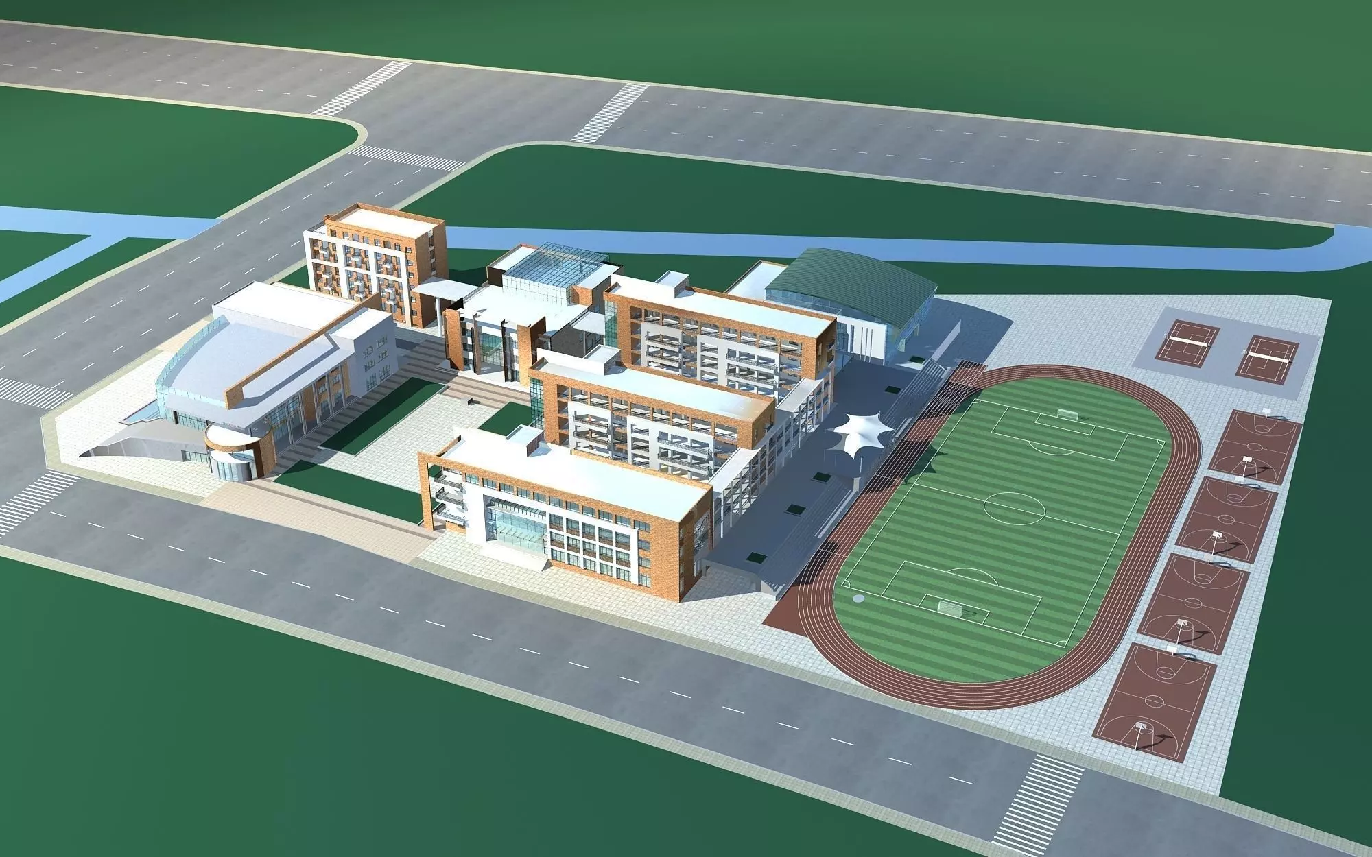 School Building 3D model_0