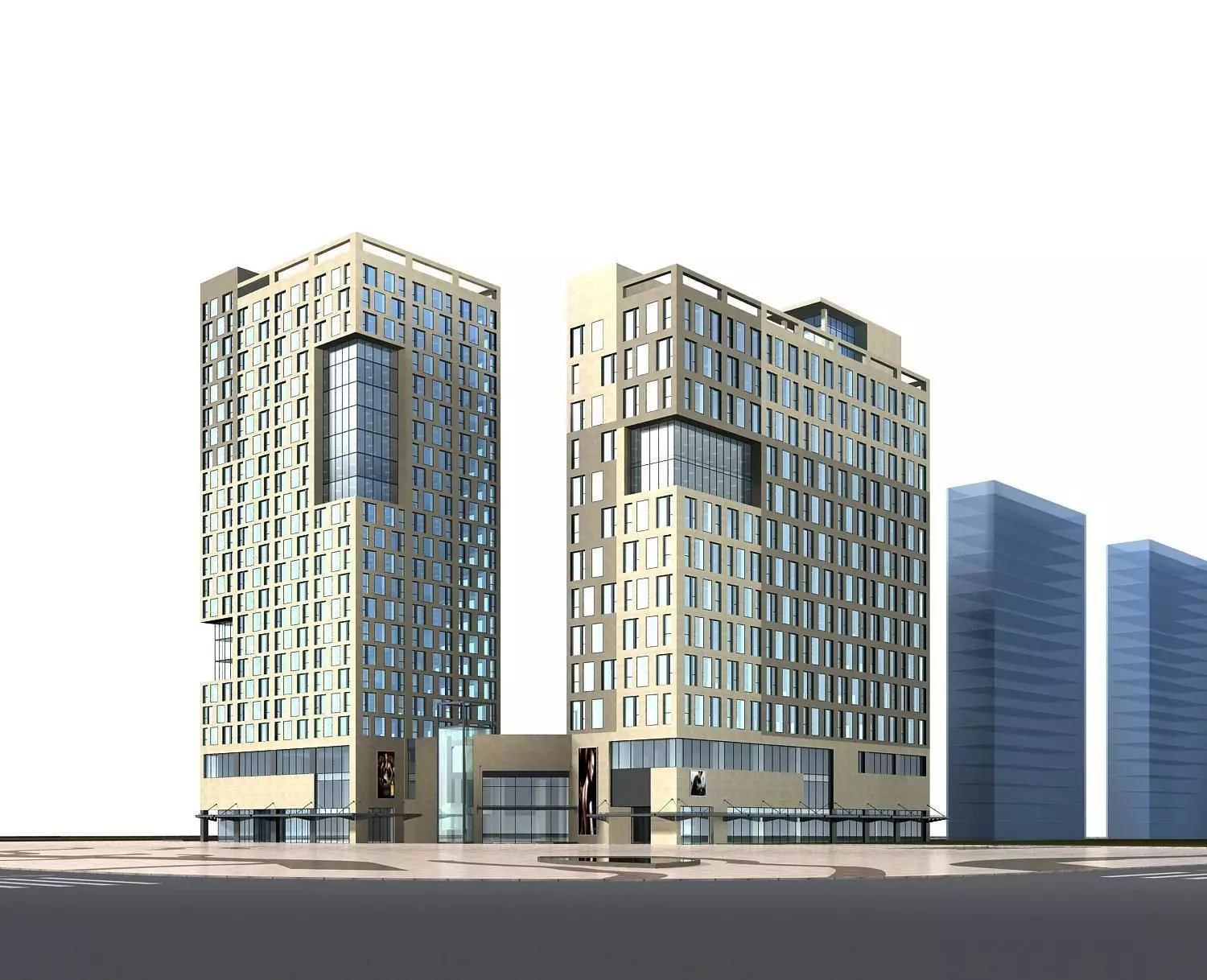 Commercial Building 3D model_0