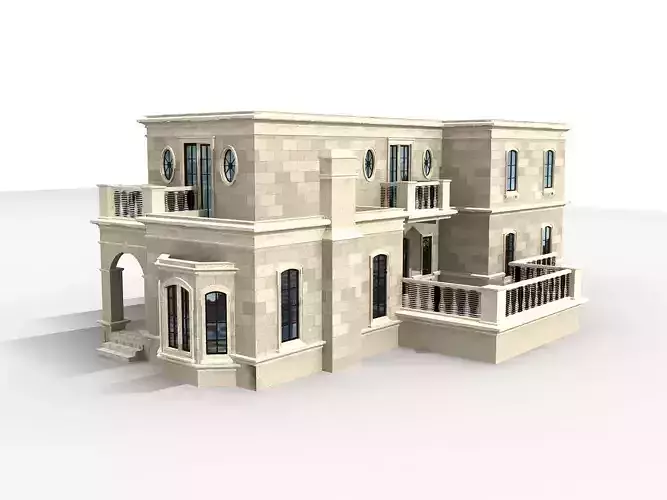 Villa house with balconies