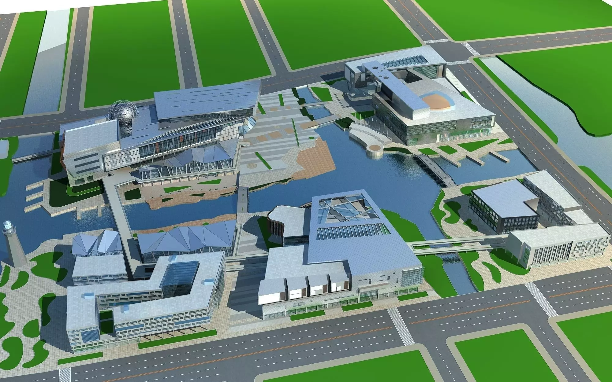 Commercial Building 3D model_0