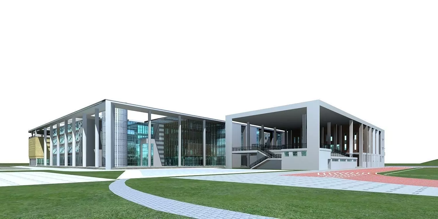 School Building 3D model_0