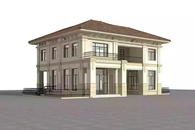 Villa house with balconies