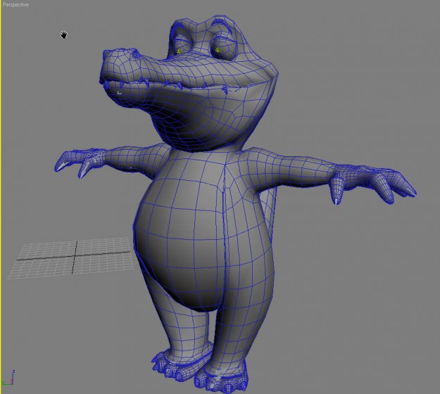 Cartoon Crocodile RIGGED Low-poly 3D model_6