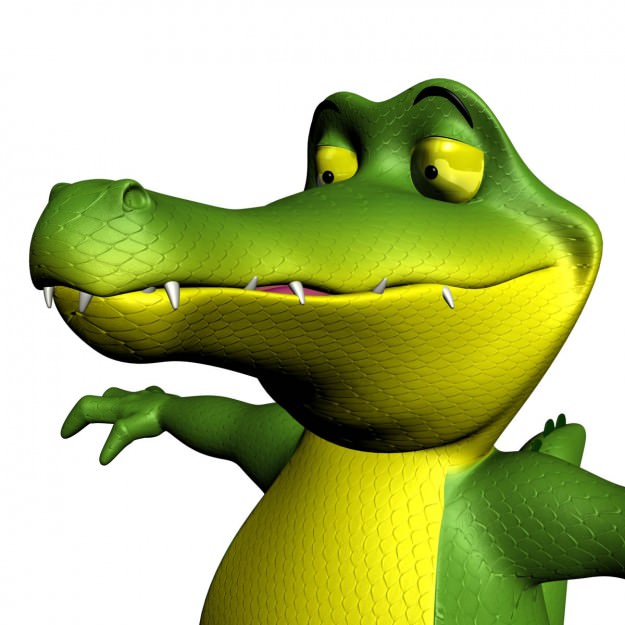 Cartoon Crocodile RIGGED Low-poly 3D model_5