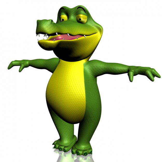 Cartoon Crocodile RIGGED Low-poly 3D model_1