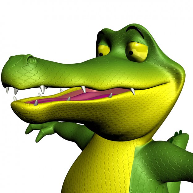Cartoon Crocodile RIGGED Low-poly 3D model_4