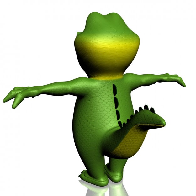 Cartoon Crocodile RIGGED Low-poly 3D model_3