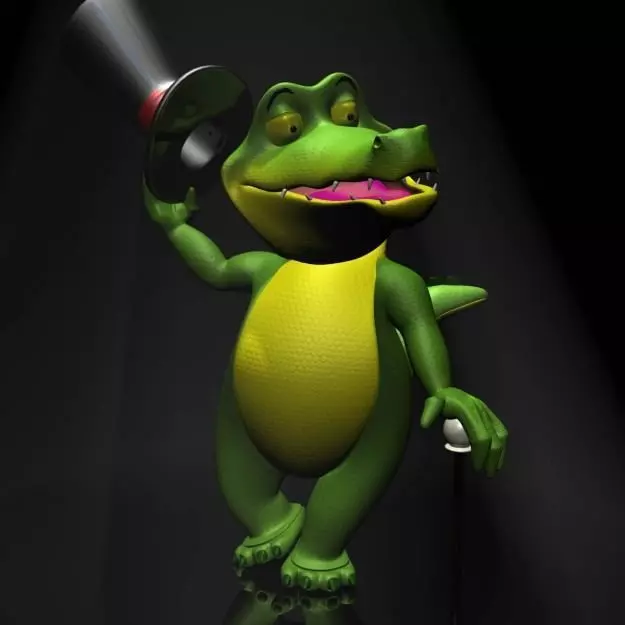 Cartoon Crocodile RIGGED Low-poly 3D model_0