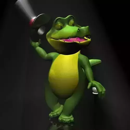 Cartoon Crocodile RIGGED Low-poly 3D model
