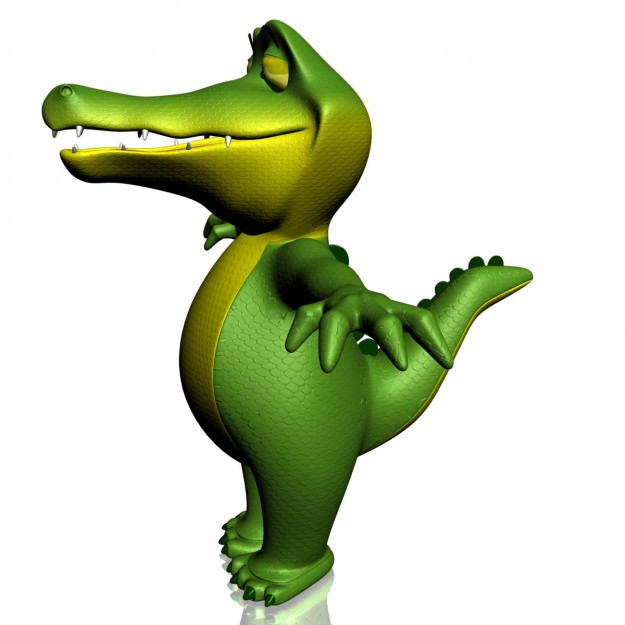Cartoon Crocodile RIGGED Low-poly 3D model_2