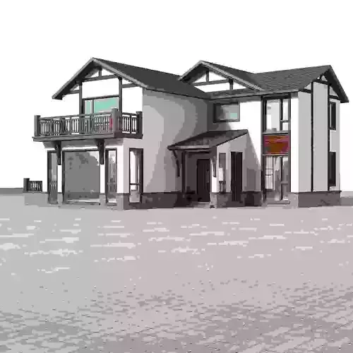 Villa house with balconies