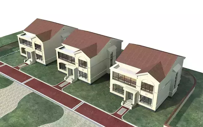 Villa houses on street