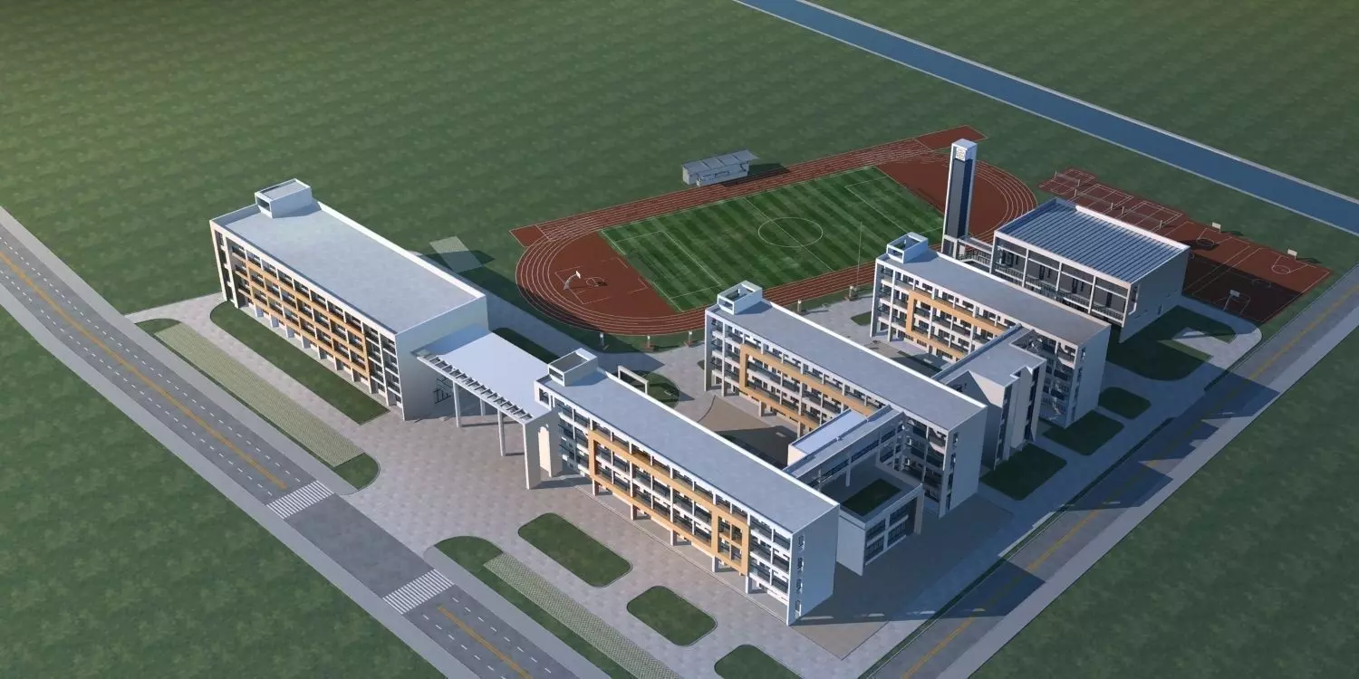 School Building 3D model_0