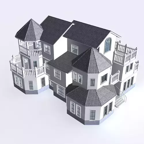 Villa house with balconies