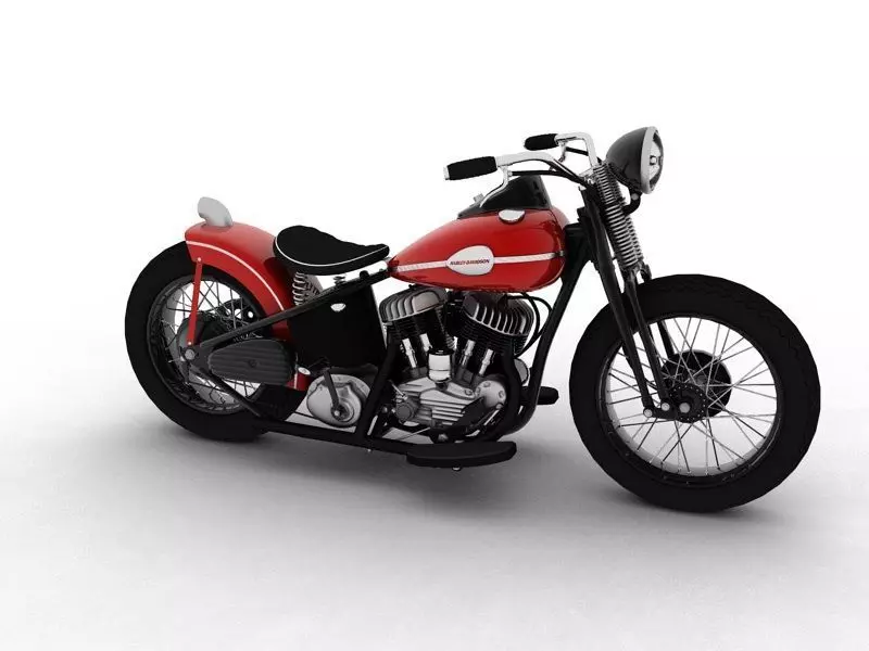 Harley-Davidson WLA Bobber 1945 3D model_0